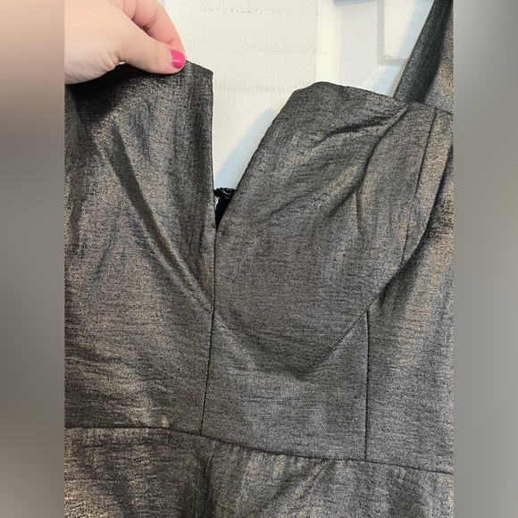 BCBGMaxazria Metallic V-Neck Wire Top - Picture 2 of 5